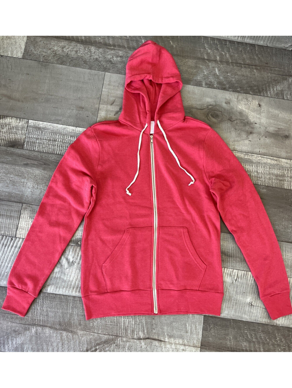 alternative apparel Zipped Hoodie Unisex Sweatshirt Heather Red Size Large RARE